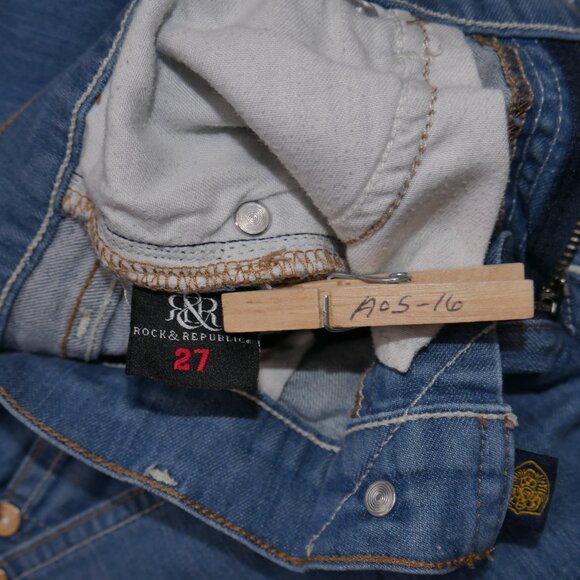 Rock and Republic Thick Stitch Jeans Women Size 27 Stretch Denim Light Wash EUC - Picture 9 of 10